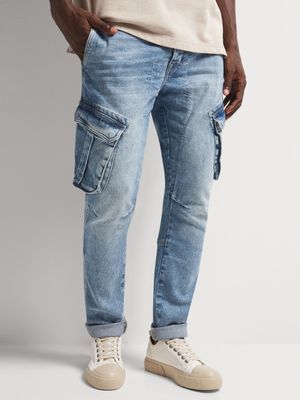 Men's Relay Jeans Engineered Cargo Light Blue Denim