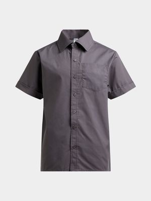 Jet Boys Grey Short Sleeve School Shirt