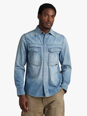 G-Star Men's Dakota Regular Sun Fade Denim Shirts