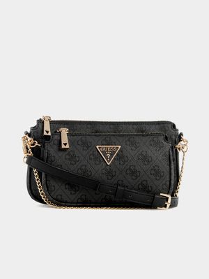 Women's Guess Charcoal Noelle Dbl Pouch Crossbody Bag