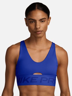 Womens Nike Pro Indy Blue Plunge Sports Bra