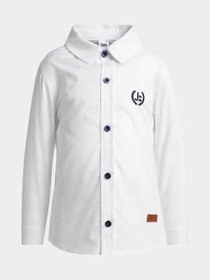 Jet Younger Boys White Embroidered Crown Shirt