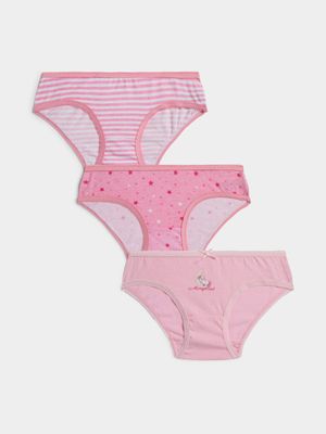 Jet Younger Girls Pink 3 Pack Magical Unicorn Bikini