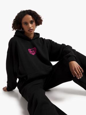 Women's Black Oversized Hoodie