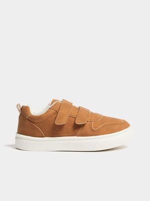 Jet Younger Boys Tan Velcro Court Sneakers