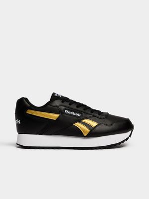 Womens Reebok Glide Ripple Double Black/White/Gold Sneakers