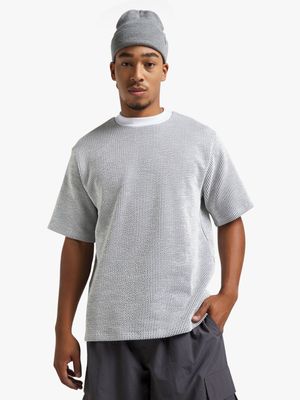 Men's Grey Seersucker Top