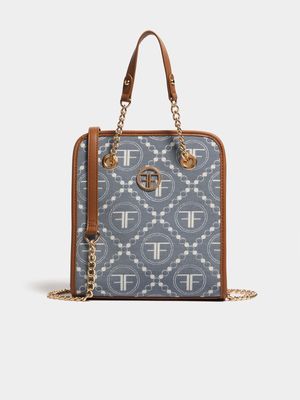 Mini North South Denim Jacquard Shopper