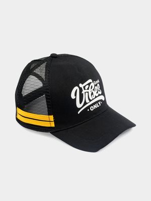 Boy's Black Peak Cap