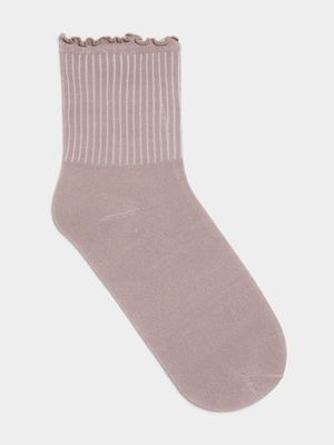 Women's Nude Lettuce Edge Socks