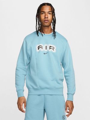 Mens Nike Sportswear Air Blue Crew Top