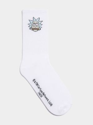 Men's White Rick & Morty Socks