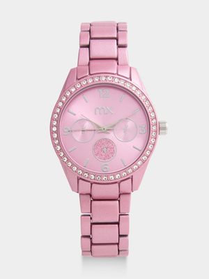 MX Pink Plated Pink Dial Bracelet Watch