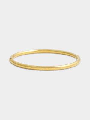 Stainless Steel 18ct Gold Plated Waterproof Hinged Bangle