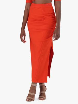 Women's Steve Madden Orange Lauren Maxi Skirt