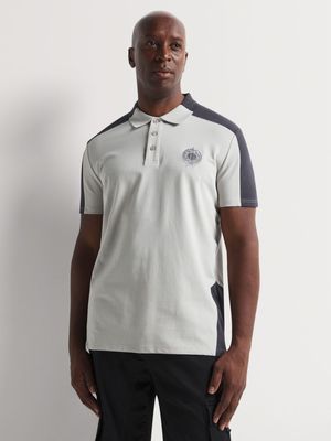 Fabiani Men's Panel Topstitch Putty Polo Golfer