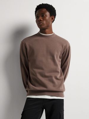 Men's Markham Basic Crewneck Brown Sweat Top