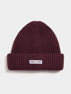 Archive Unisex Fashion  Burgundy Beanie