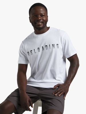 Men's White Graphic Print T-Shirt