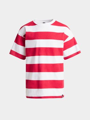 Jet Older Boys Red/White Stripe T-Shirt