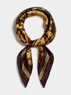 Women's Gold Printed Scarf