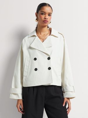 Short Raglan Sleeve Trench Coat