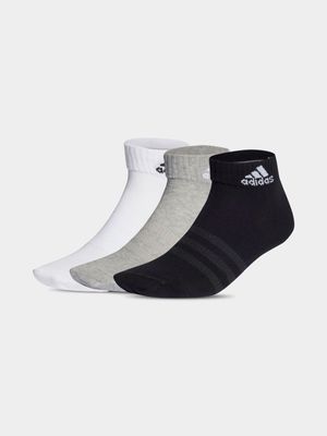 adidas 3 Pack Multi Ankle Socks