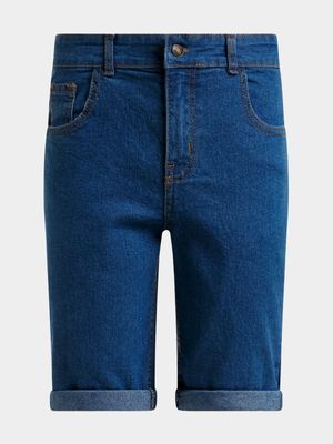 Jet Younger Boys Mid Blue Denim Shorts