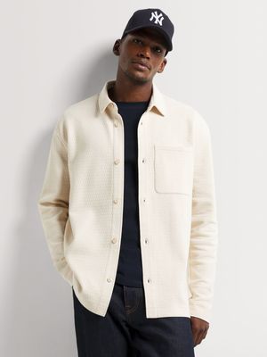 Men's Markham Quilted Knit Ecru Overshirt