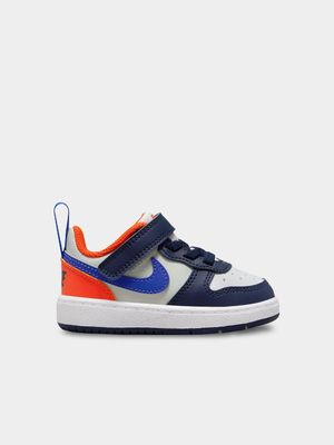 Junior Infant Nike Court Borough Recraft Grey/Navy/Blue Low Sneakers