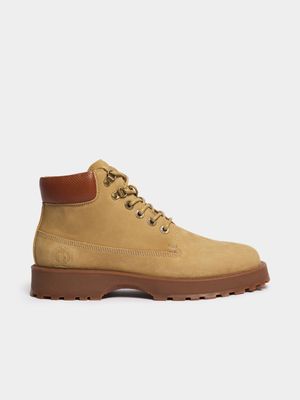 Fabiani Men's Nubuck Lug Sole Lace Up Boots