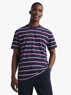 Jet Men's Multicolour Engineered Stripe T-Shirt