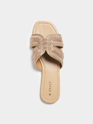 Women's Natural & Gold Woven Sandals