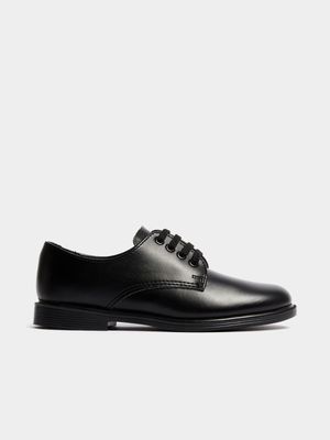 Jet Younger Boys Black Leather Genius School Shoes