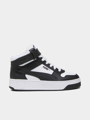 Womens Puma Carina Street Mid White/Black Sneakers