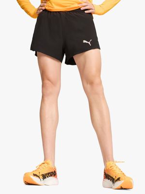 Mens Puma Run Ultraweave Velocity 3 Inch Split Black Shorts