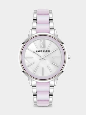 Anne Klein Women's Mother Of Pearl Dial  Silver Plated Bracelet Watch