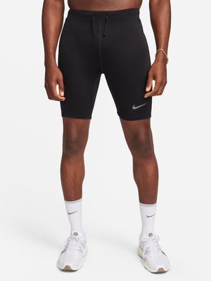 Mens Nike Dri-Fit Brief-Lined Black Half Tights