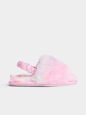 Jet Toddler Girls Pink Fluffy Mule Slipper