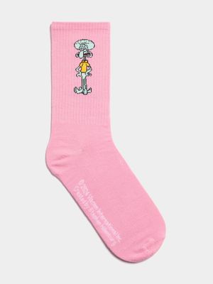 Men's Pink Spongebob Socks