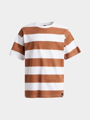 Jet Older Boys Brick/White Striped T-Shirt