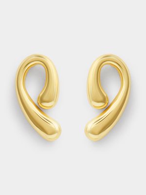 Stainless Steel 18ct Gold Plated Waterproof Waterdrop Studs