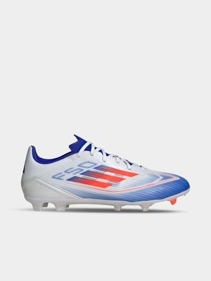 Mens adidas F50 League FG White/Blue Boots