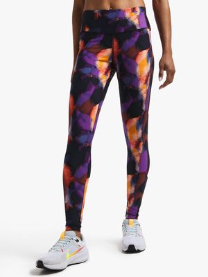 Womens TS Essential Sculpt Abstract Purple/Orange Tights