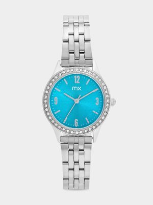 MX Silver Plated Blue Dial Bracelet Watch