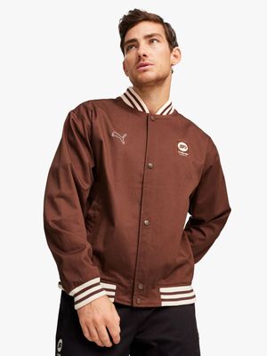 Puma Mens Porsche Legacy Statement Brown Bomber Jacket