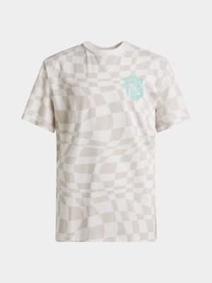 Older Boy's Natural Checked T-Shirt