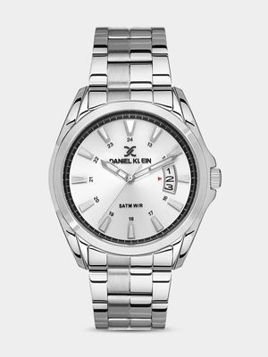 Daniel Klein Silver Plated White Dial Stainless Steel Bracelet Watch