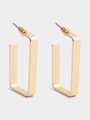 Women's Gold Chunky Square Earrings