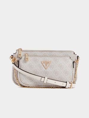 Women's Guess White Noelle Dbl Pouch Crossbody Bag